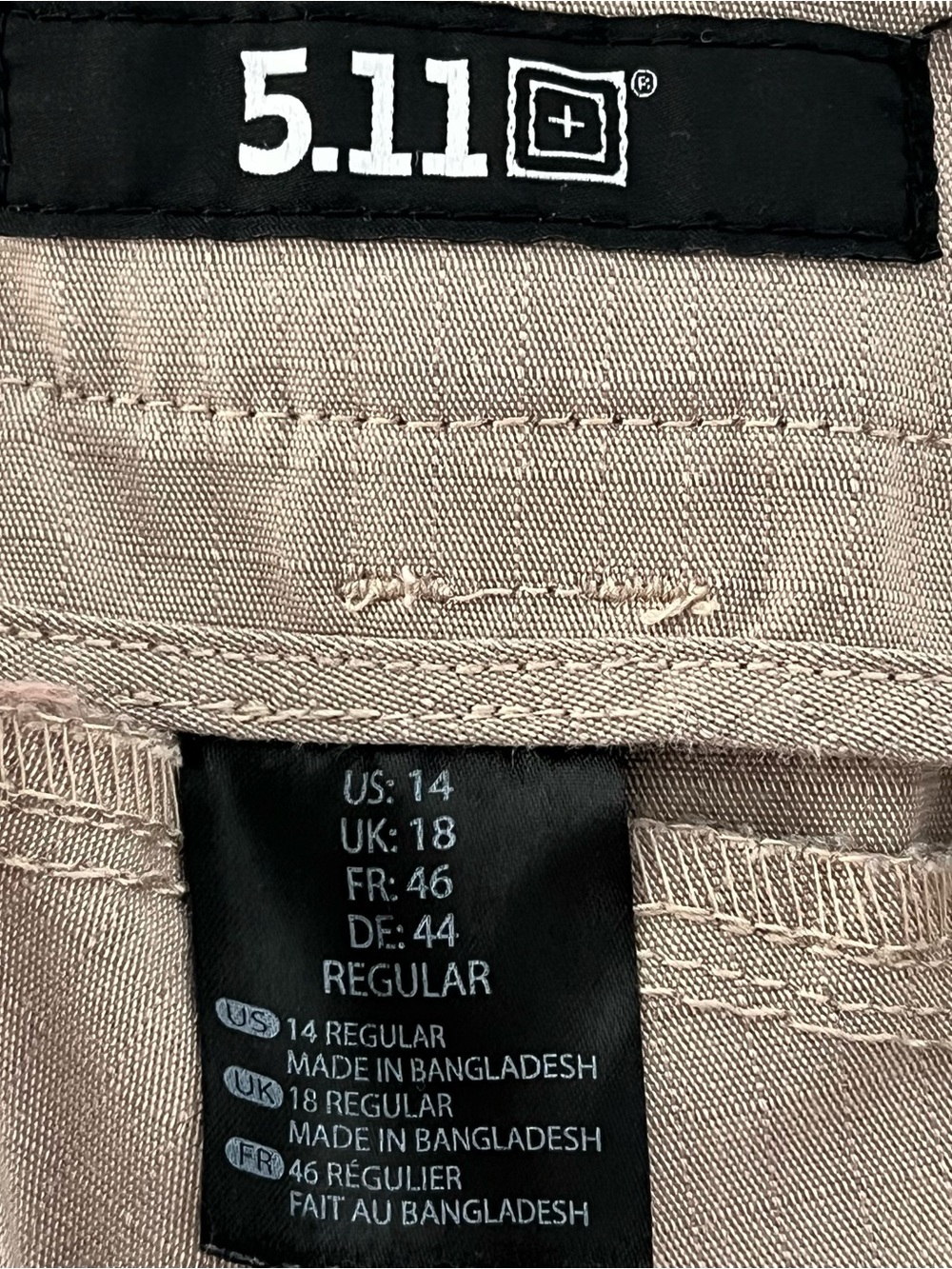 5.11 Tactical Series beige Pants Size 14 Cargo Pockets First Responder. Ripstop - Picture 6 of 8